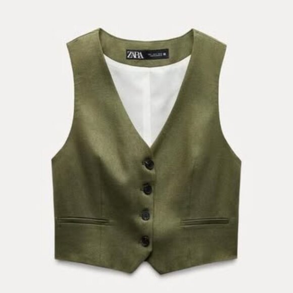 ZARA tailored Linen Vest / Waistcoat (Brand New) - Picture 1 of 1
